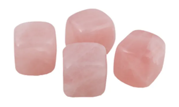 Set van 4 herbruikbare ijsblokjes uit jade roze met zakje