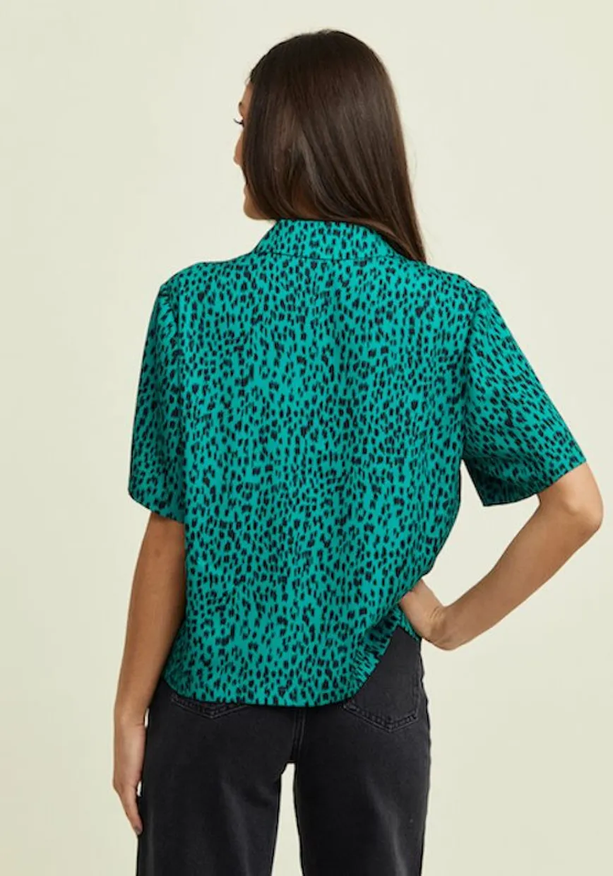 Elli leopard print shirt green