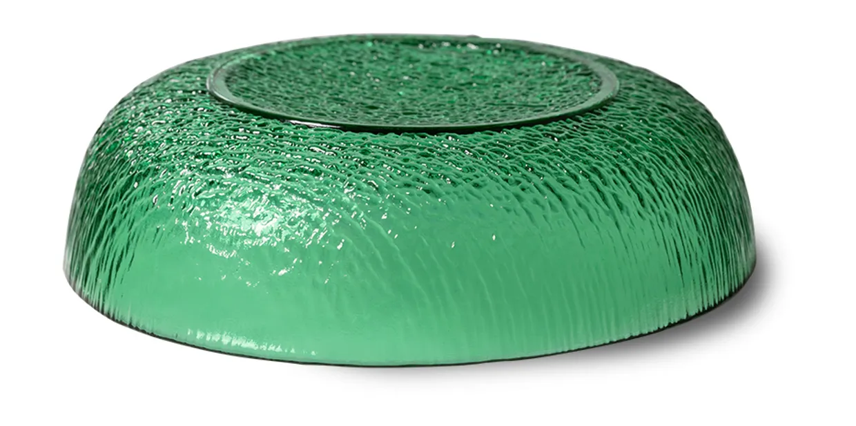 The emeralds: glass salad bowl, green