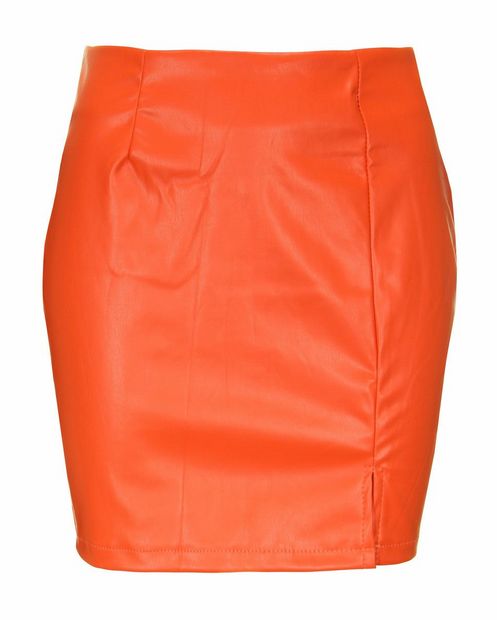 Leather skirt orange