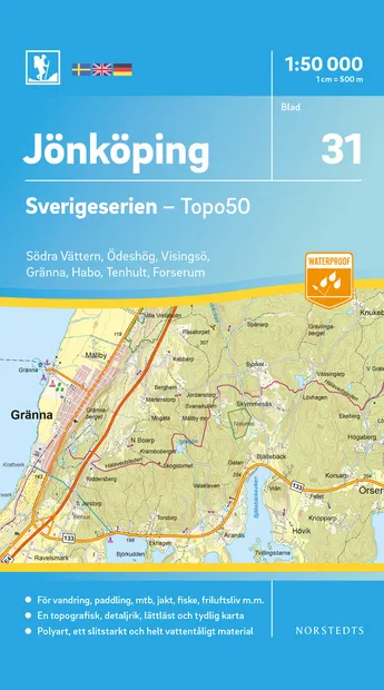 Wandelkaart - Topografische kaart 31 Sverigeserien Jönköping | Norsted
