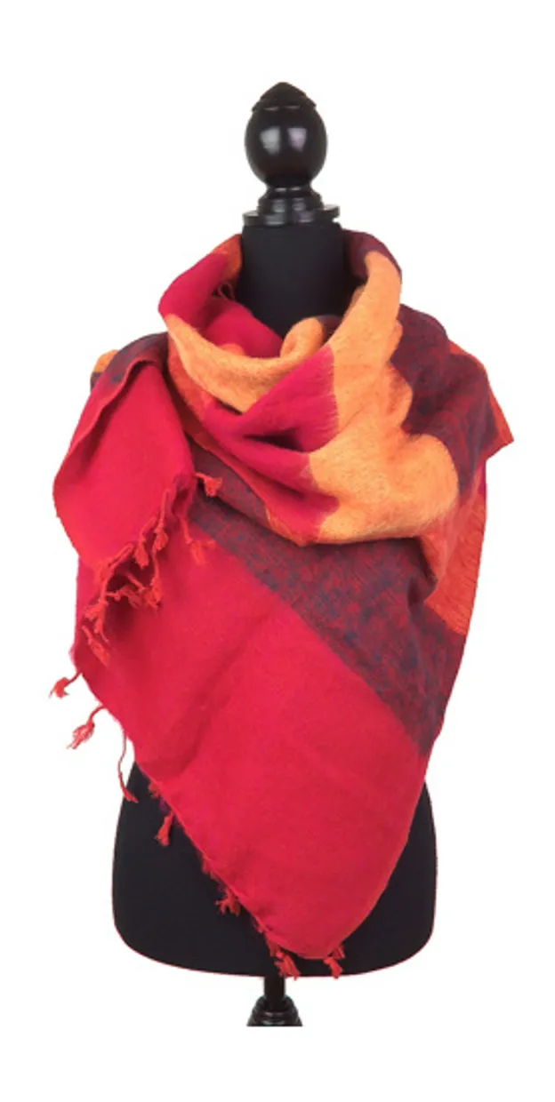 Sjaal Oranje/Rood Gestreept