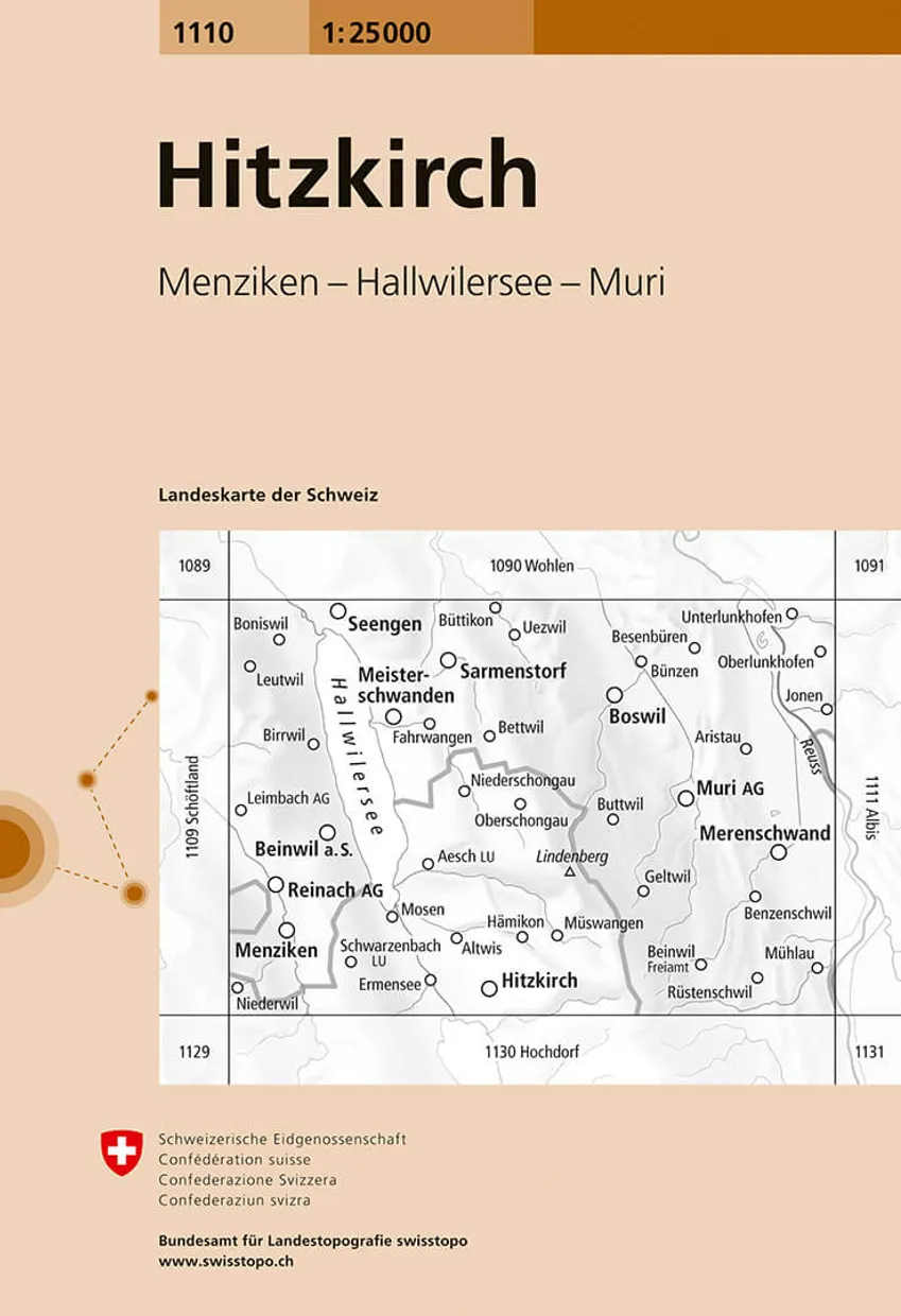 Wandelkaart - Topografische kaart 1110 Hitzkirch | Swisstopo