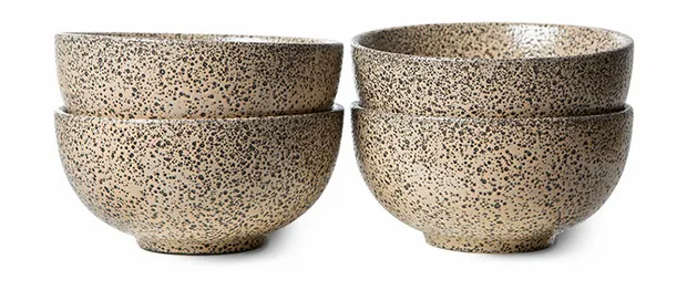 Gradient ceramics: bowl taupe (set of 4)