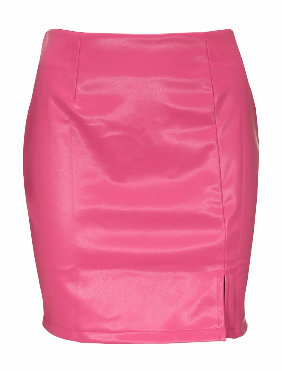 Leather skirt pink