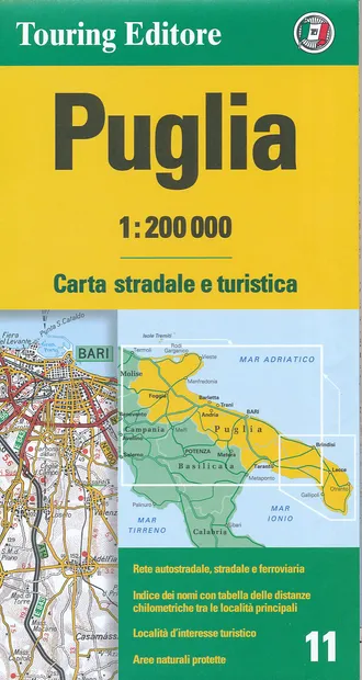 Fietskaart - Wegenkaart - landkaart 11 Puglia, Apulië, Apulie - | Tour