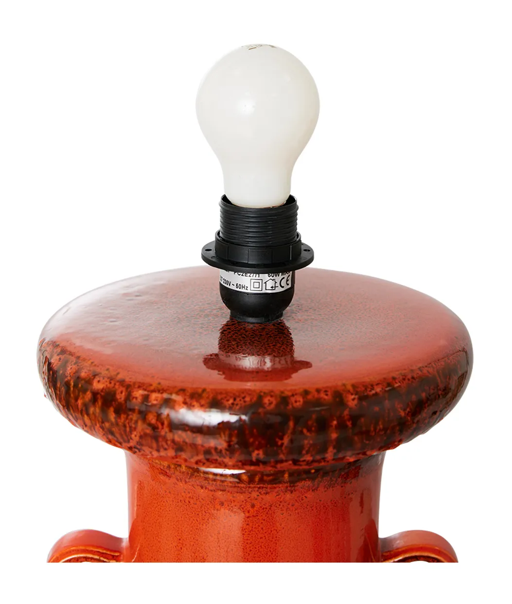Grand table lamp base glazed orange