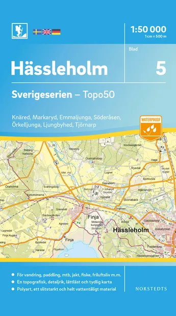 Wandelkaart - Topografische kaart 05 Sverigeserien Hässleholm | Norste