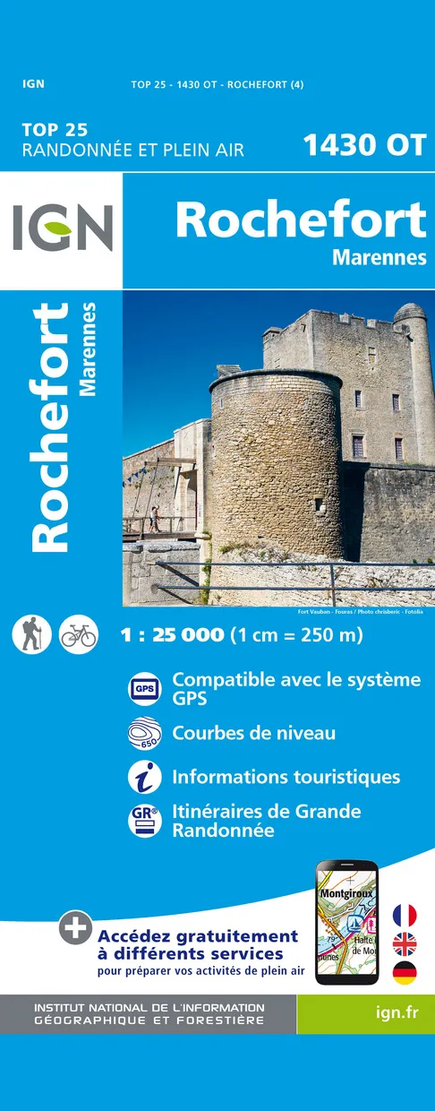 Wandelkaart - Topografische kaart 1430OT Rochefort - Marennes | IGN -