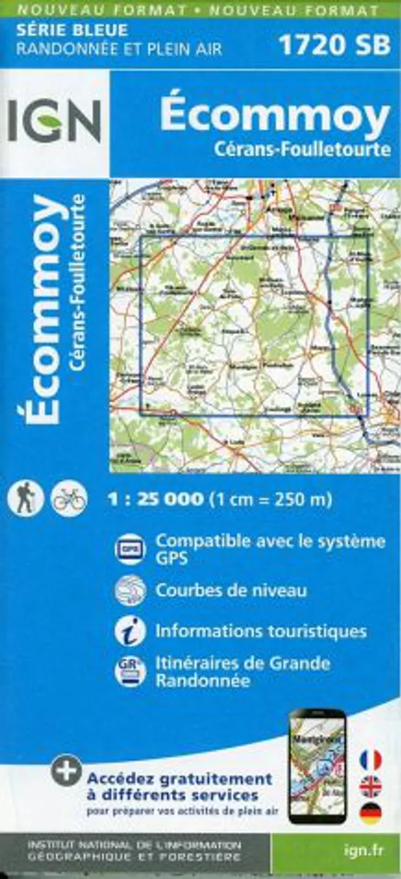 Wandelkaart - Topografische kaart 1720SB Ecommoy – Cérans-Foulletourte