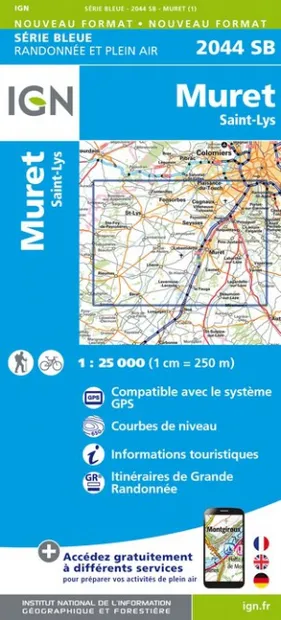 Wandelkaart - Topografische kaart 2044SB Muret, Saint Lys | IGN - Inst