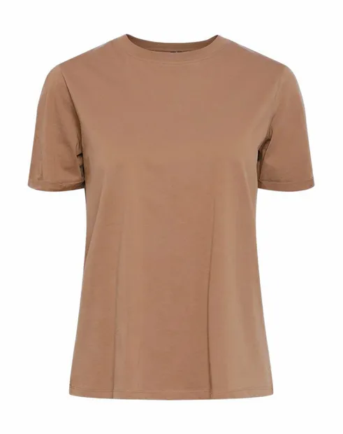 Ria fold up solid tee taupe