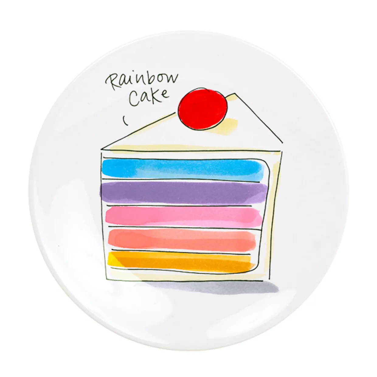 Cake: Gebaksbord 18 cm Rainbow cake