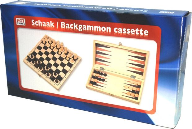 Schaak- en backgammon klapcassette