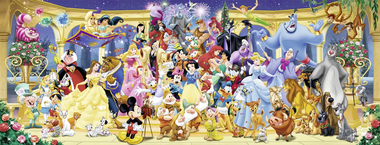 Puzzel - Disney Groepsfoto Panorama (1000)