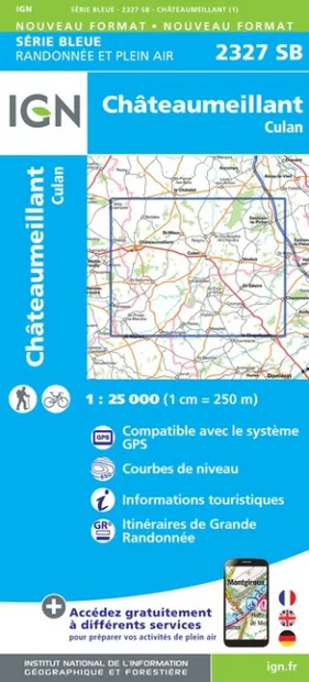 Wandelkaart - Topografische kaart 2327SB Culan - Châteaumeillant | IGN
