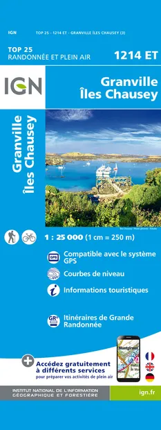 Wandelkaart - Topografische kaart 1214ET Granville, Coutances, Iles Ch