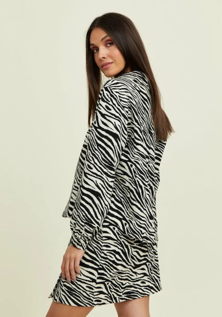 Zamira shirt black/white zebra