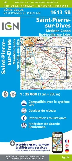 Topografische kaart - Wandelkaart 1613SB Saint-Pierre-sur-Dives | IGN