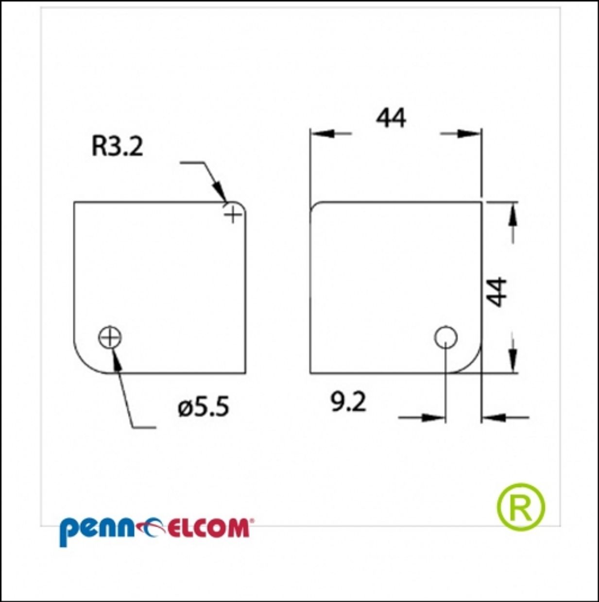 Kleine platte hoek CG-1130 Stoothoek koffer  flightcase