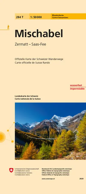 Wandelkaart 284T Mischabel | Swisstopo