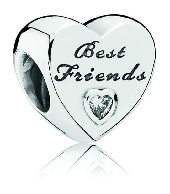 Zilveren Best Friends Heart Bedel