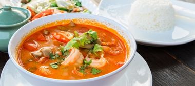 Thaise vissoep uit eigen keuken.