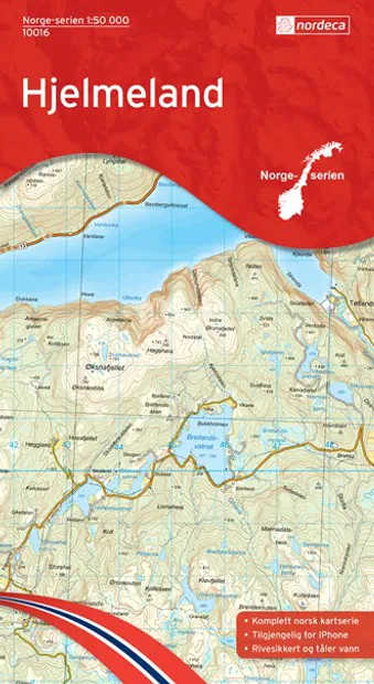 Wandelkaart - Topografische kaart 10016 Norge Serien Hjelmeland | Nord