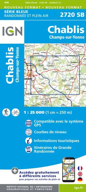 Wandelkaart - Topografische kaart 2720SB Chablis, Champs-sur-Yonne | I
