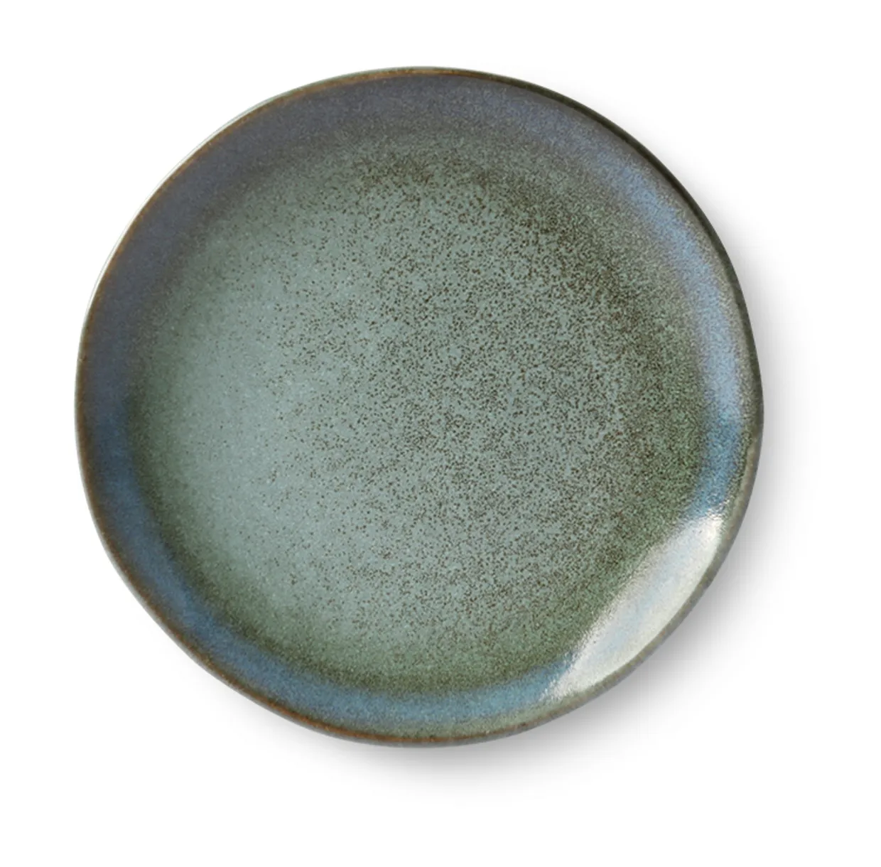 70s ceramics: dessert plates, moss (set of 2)