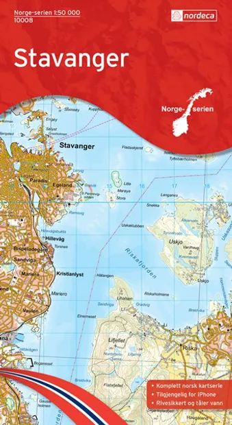Wandelkaart - Topografische kaart 10008 Norge Serien Stavanger | Norde