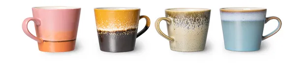70s ceramics: cappuccino mugs, meteor (set of 4)