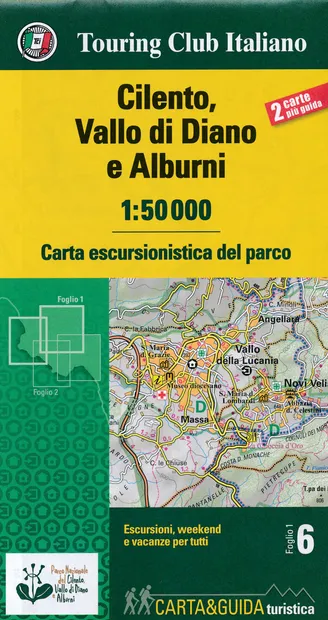 Wandelkaart 6 Carta-guida Cilento, Vallo di Diano e Alburni | Touring