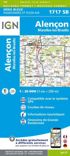 Wandelkaart - Topografische kaart 1717SB Alençon - Marolles-les-Brault