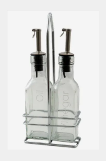 Olie en Azijnset glas in rek 2 x 150 ml