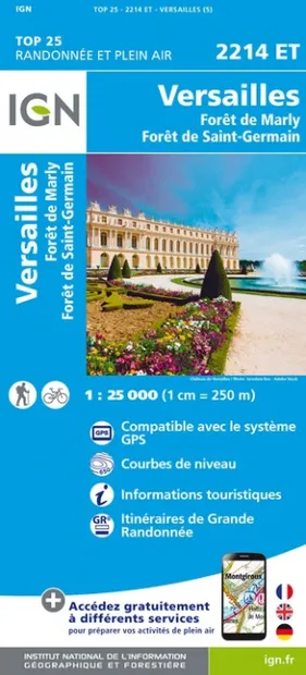 Wandelkaart - Topografische kaart 2214ET Versailles, Forêts de Marly e