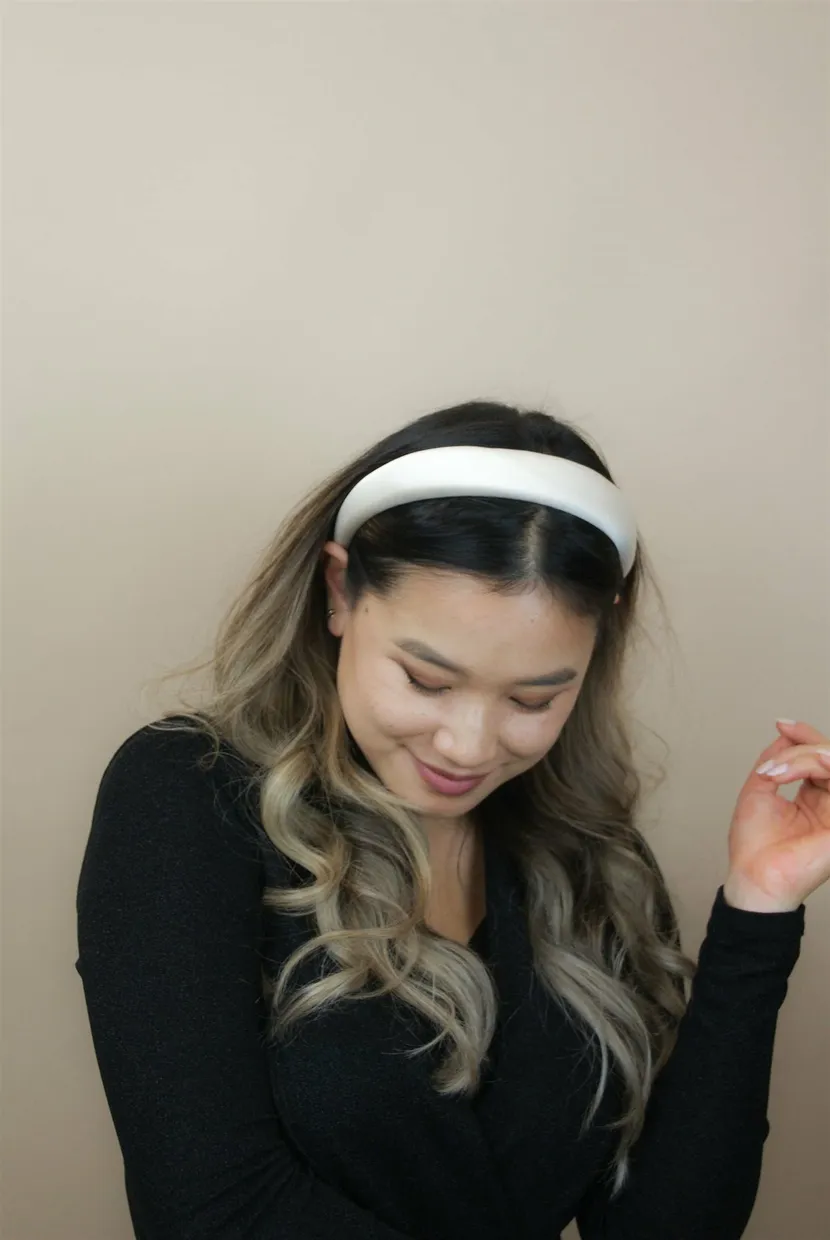 Haarband satijn off white Gebroken Wit