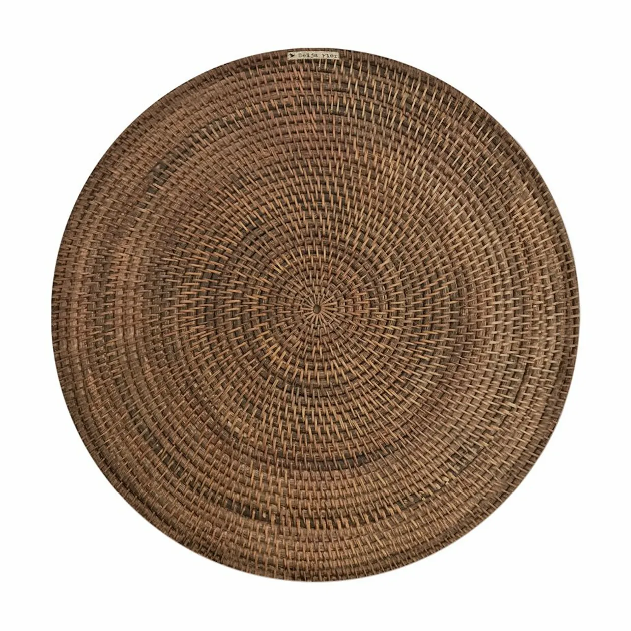 Placemat rond Raffia donker Bruin