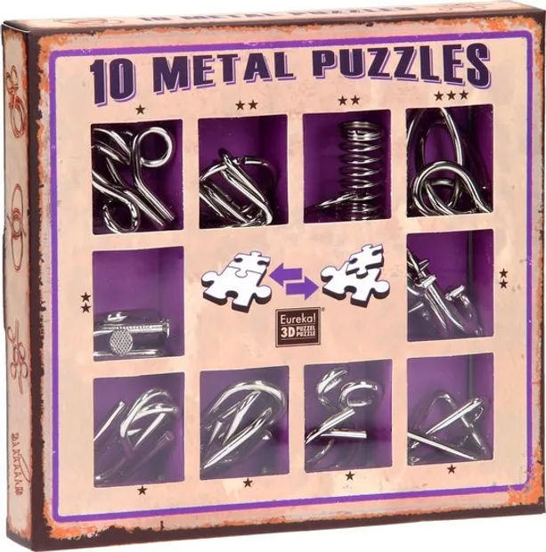Eureka 10 Metal Puzzles Set Paars