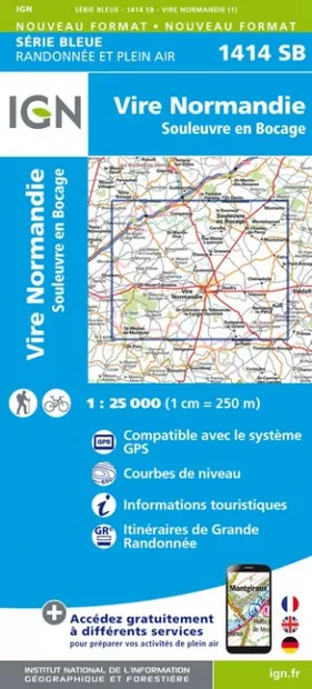 Wandelkaart - Topografische kaart 1414SB Vire Normandie, Souleuvre en