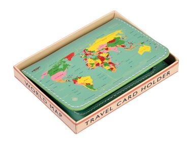 Pashouder met vintage wereldkaart | Dotcomgiftshop