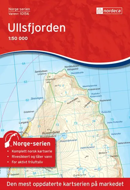 Wandelkaart - Topografische kaart 10156 Norge Serien Ullsfjorden | Nor