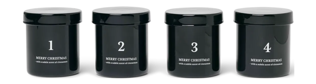 Scented Advent Candles - Set of 4 - Black