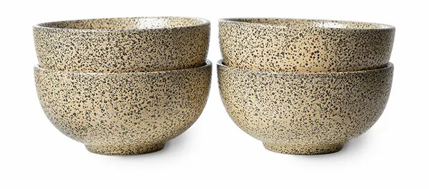 Gradient ceramics: bowl peach (set of 4)
