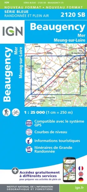 Wandelkaart - Topografische kaart 2120SB Beaugency,  Mer, Meung-sur-Lo