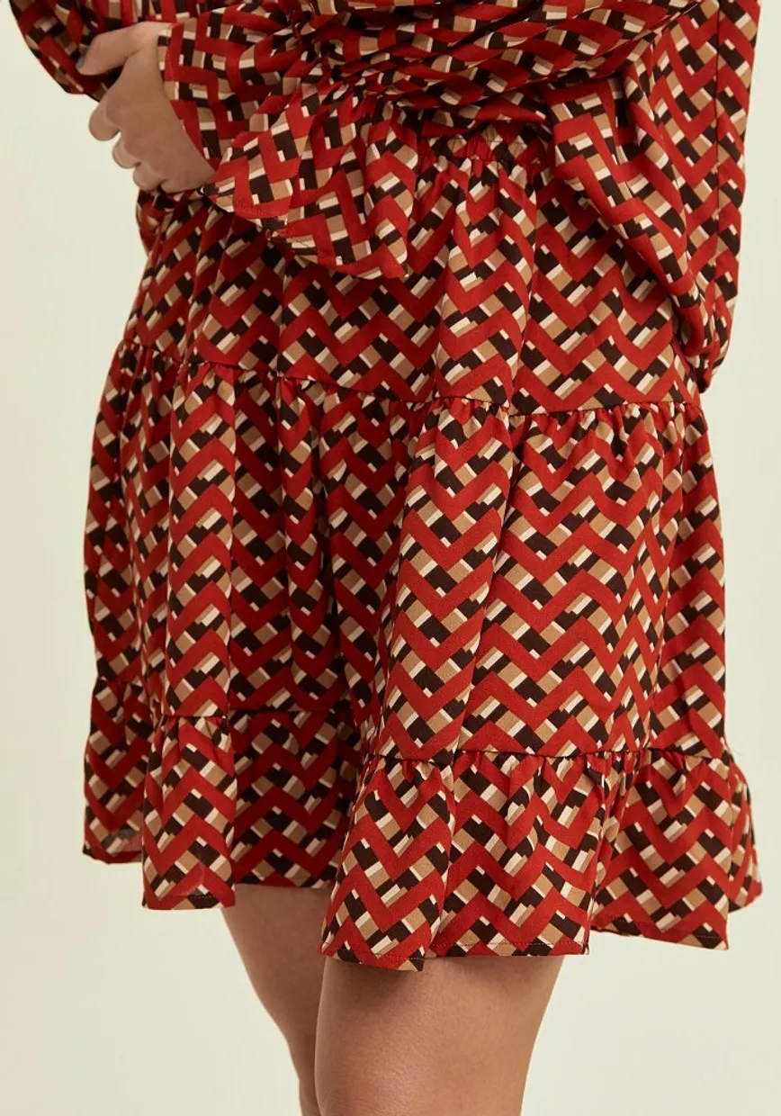 Telma skirt red geometric