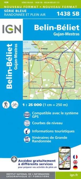 Wandelkaart - Topografische kaart 1438SB Belin-Béliet | IGN - Institut