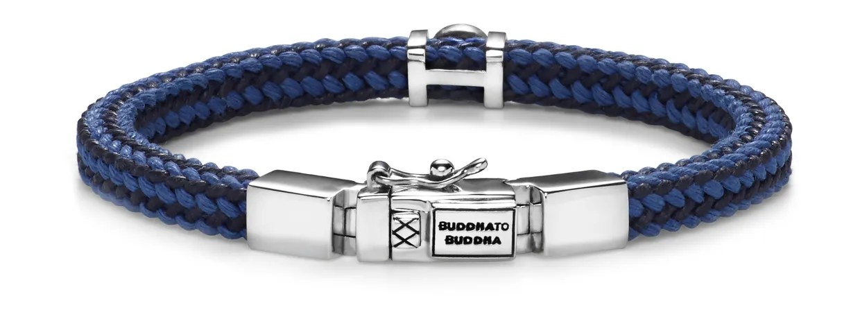 Denise Cord Mix Blue Armband 780MIX-BU (Lengte: 21.00 cm)