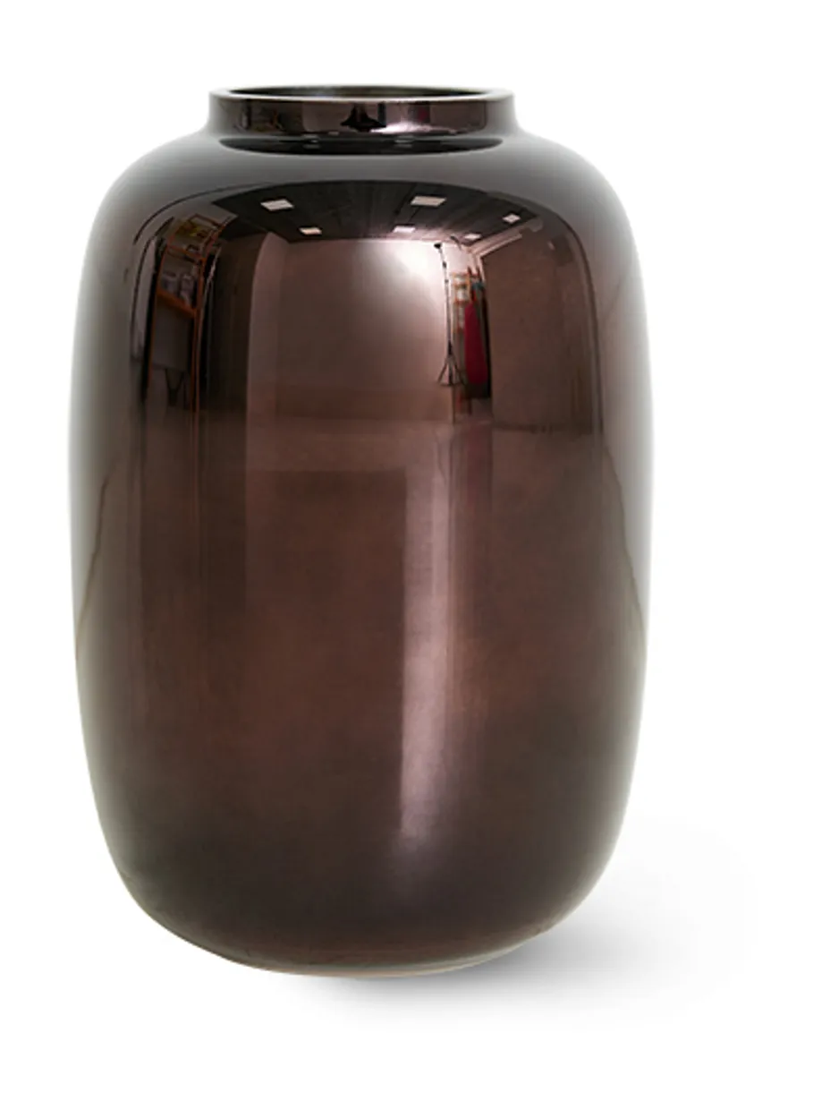 Brown chrome glass vase