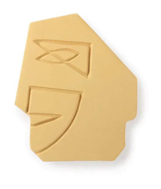 Face wall ornament S matt mustard yellow